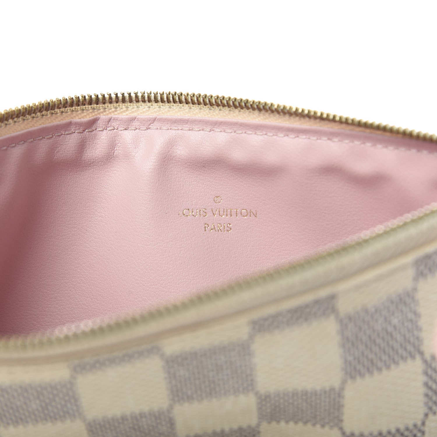 Louis Vuitton Damier Azur Felicie Chain Wallet Zippered Insert Rose Ballerine 8 of 8