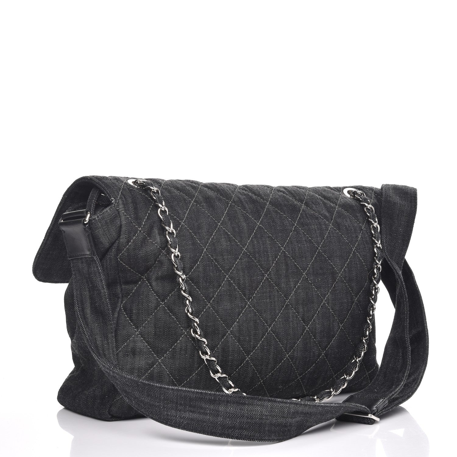 Chanel Denim Quilted Stretch Spirit Messenger Bag 4 of 11