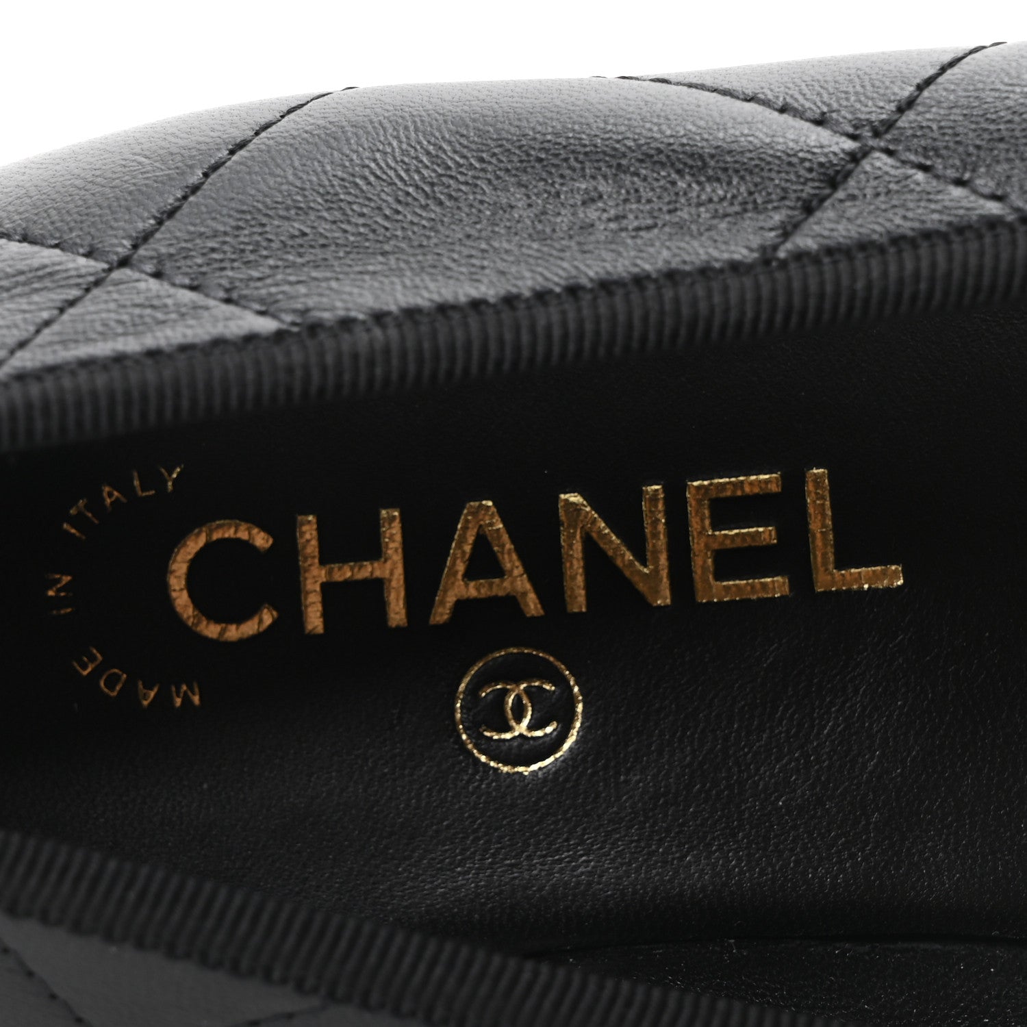Chanel Lambskin Quilted CC Cambon Ballet Flats 39 Black White 8 of 9