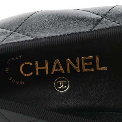 Chanel Lambskin Quilted CC Cambon Ballet Flats 39 Black White 8 of 9