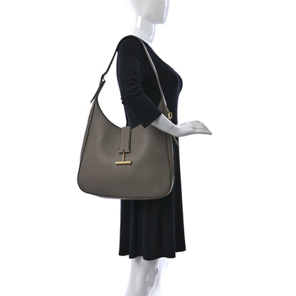 Tom Ford Grained Calfskin Tara Hobo Grey 2 of 10