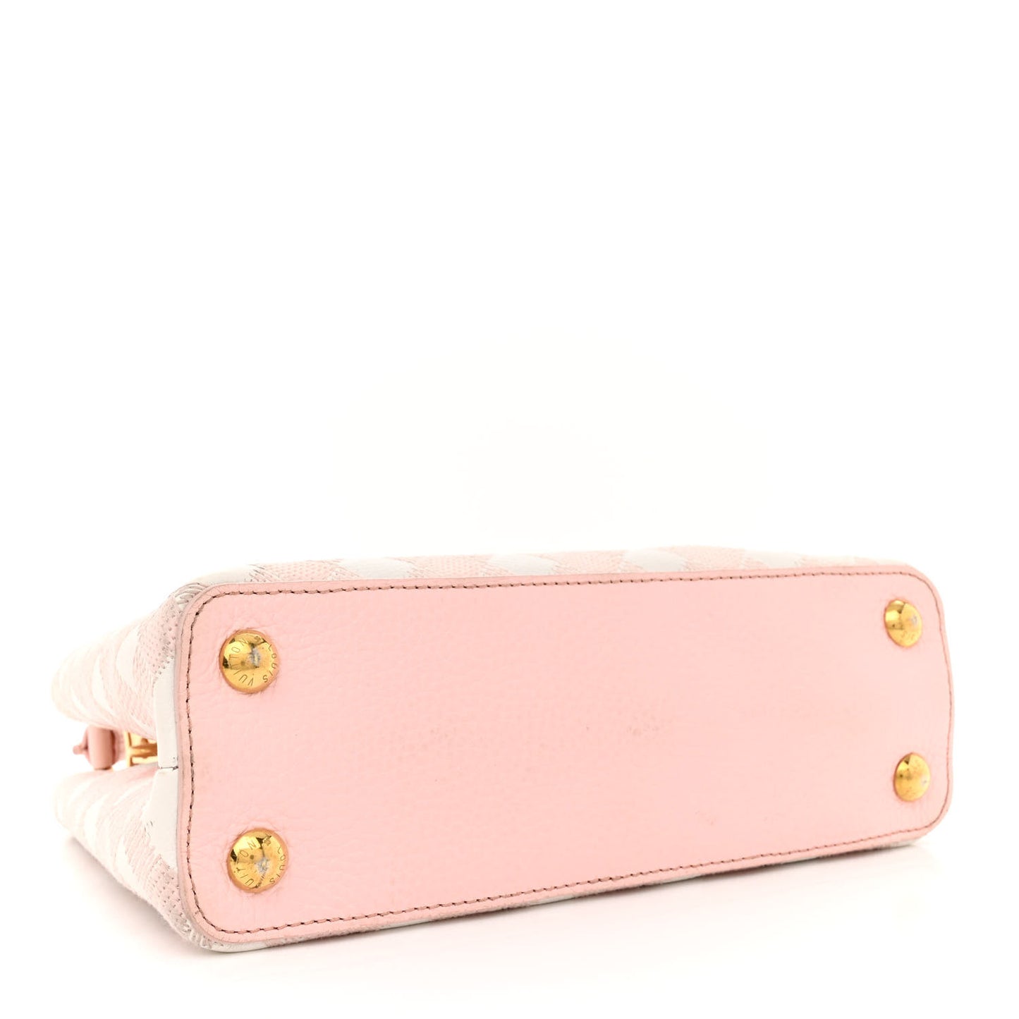 Taurillon Embroidered Vichy Capucines BB Light Pink