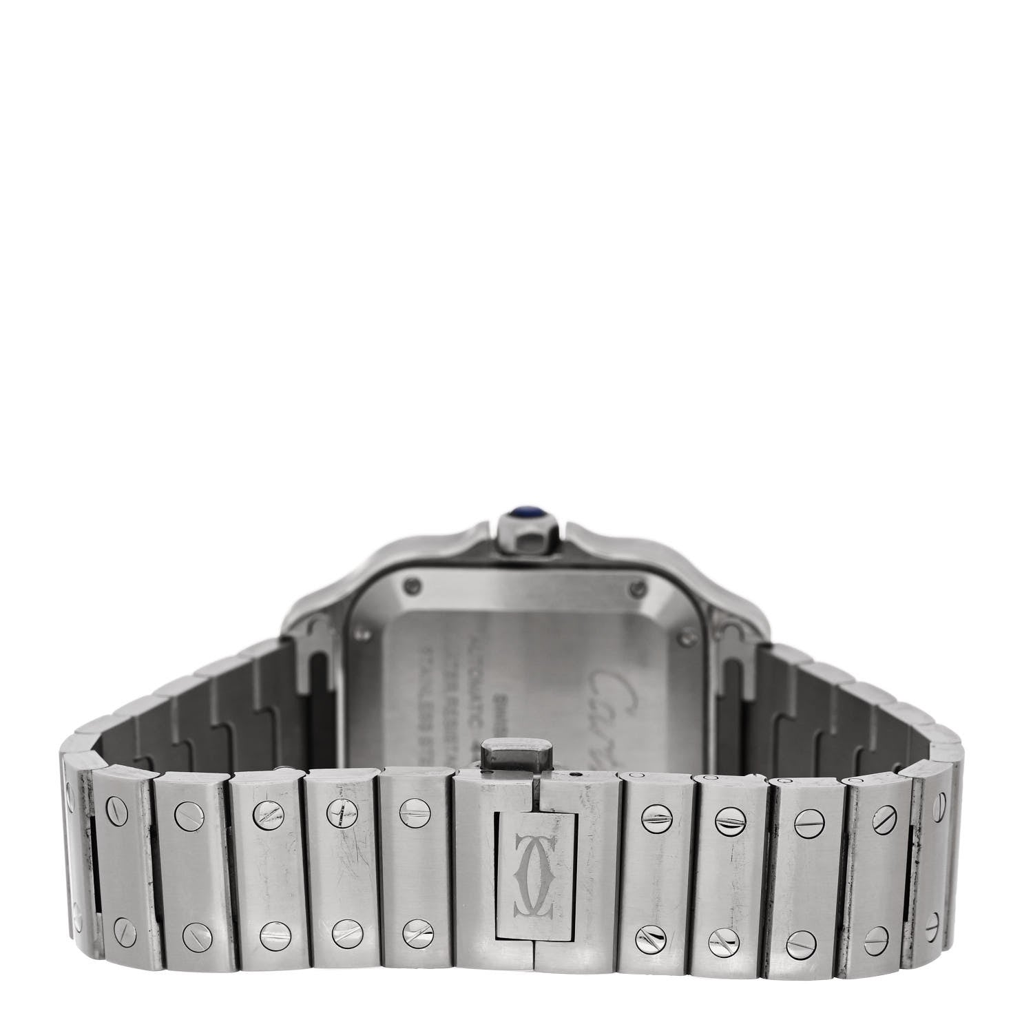 Cartier Stainless Steel 35mm Santos de Cartier Automatic Watch Green 3 of 5