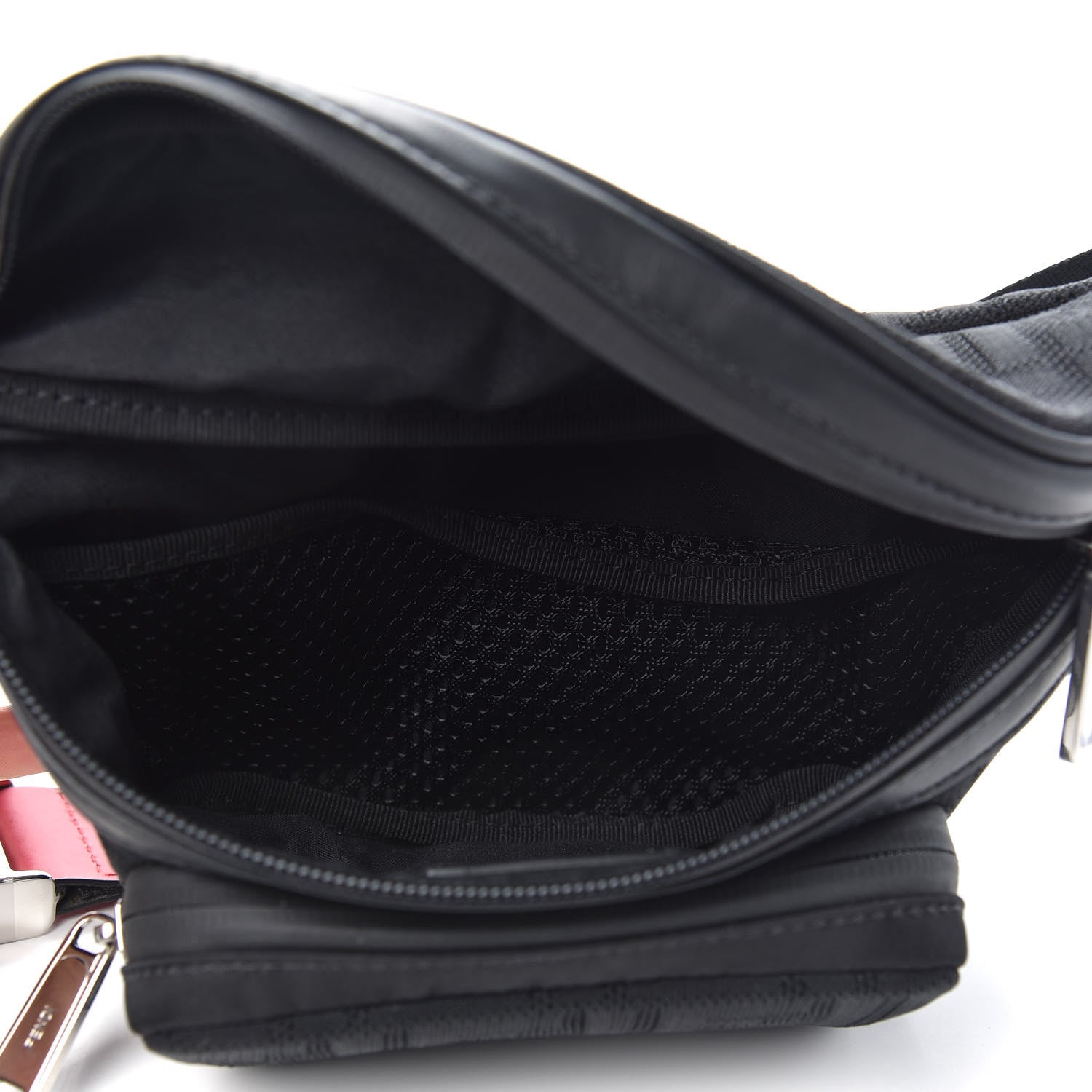 Fendi Neoprene Mesh Vitello Grace FF Pocket Belt Bag Black 5 of 9