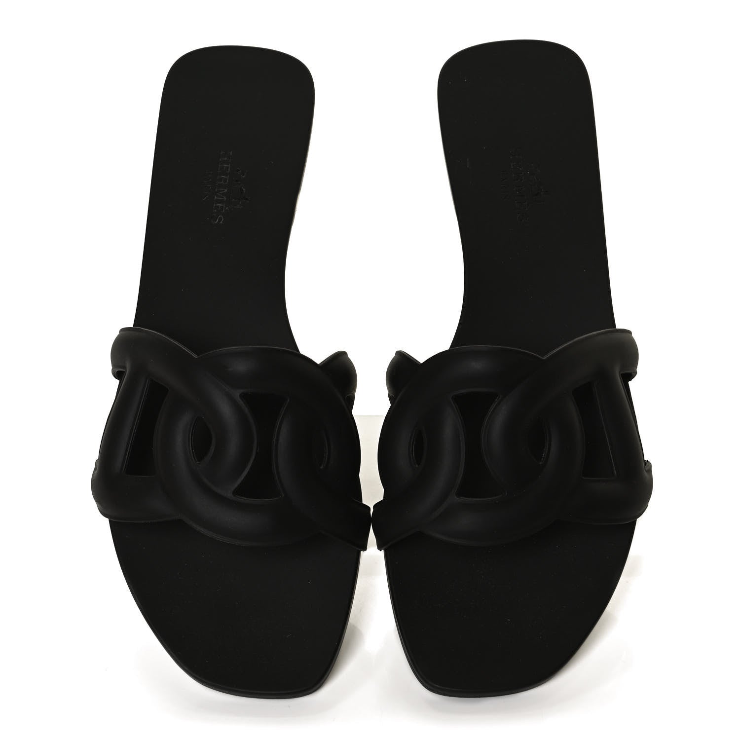 Hermes Rubber Aloha Sandals 37 Black 5 of 11