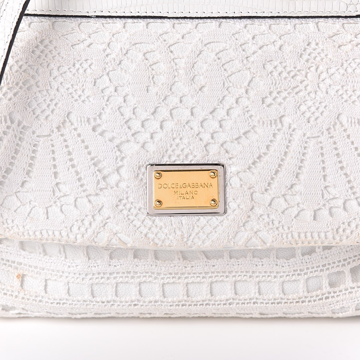 Dolce & Gabbana Calfskin Lace Small Miss Sicily Satchel White 13 of 13