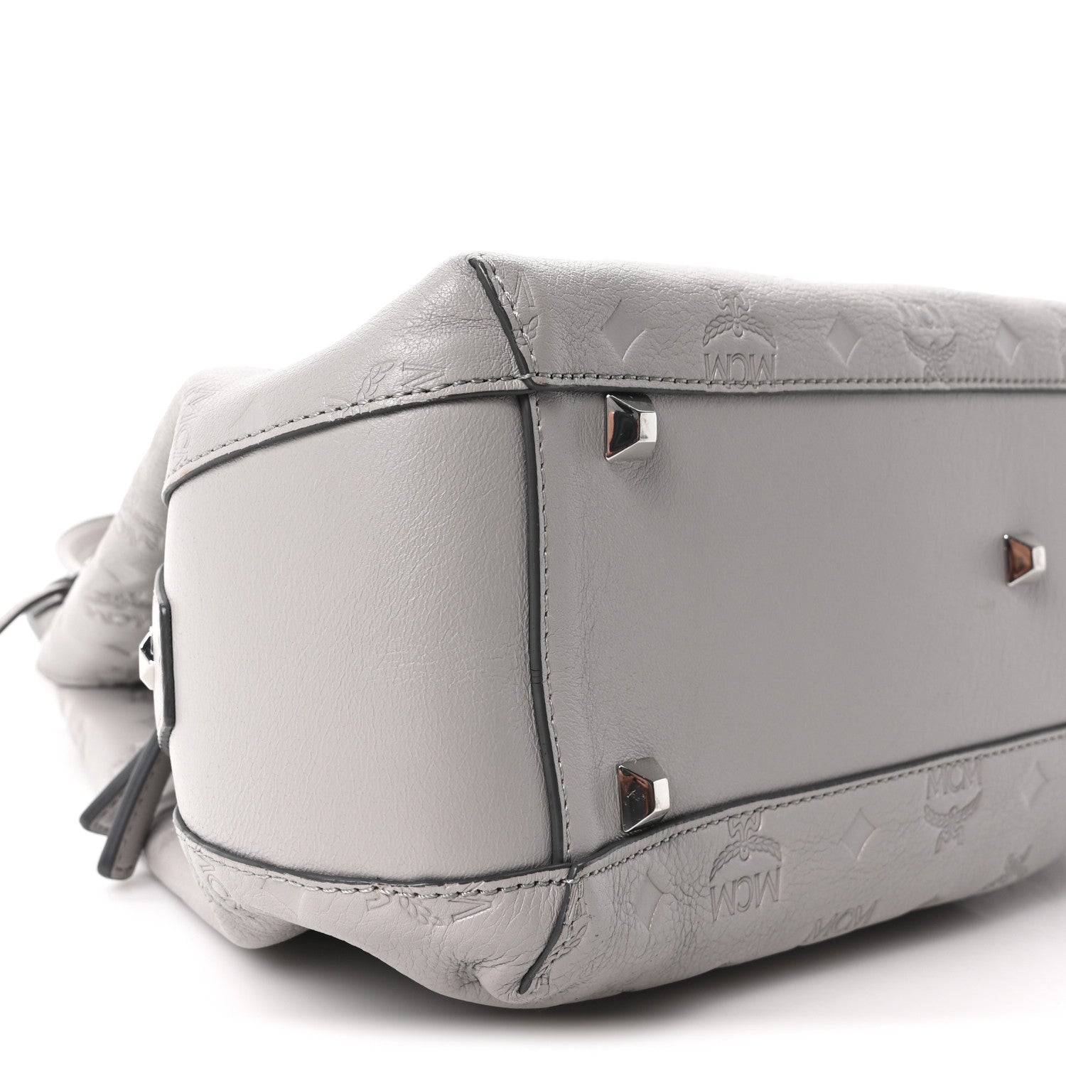 MCM Calfskin Ottomar Monogram Essential Hobo Dove 9 of 10