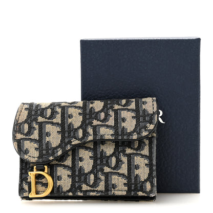 Christian Dior Oblique Saddle Card Holder Blue 11 of 11