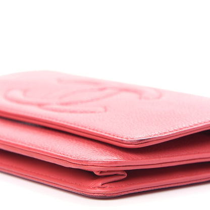 Chanel Caviar Timeless CC Wallet On Chain WOC Coral 9 of 9