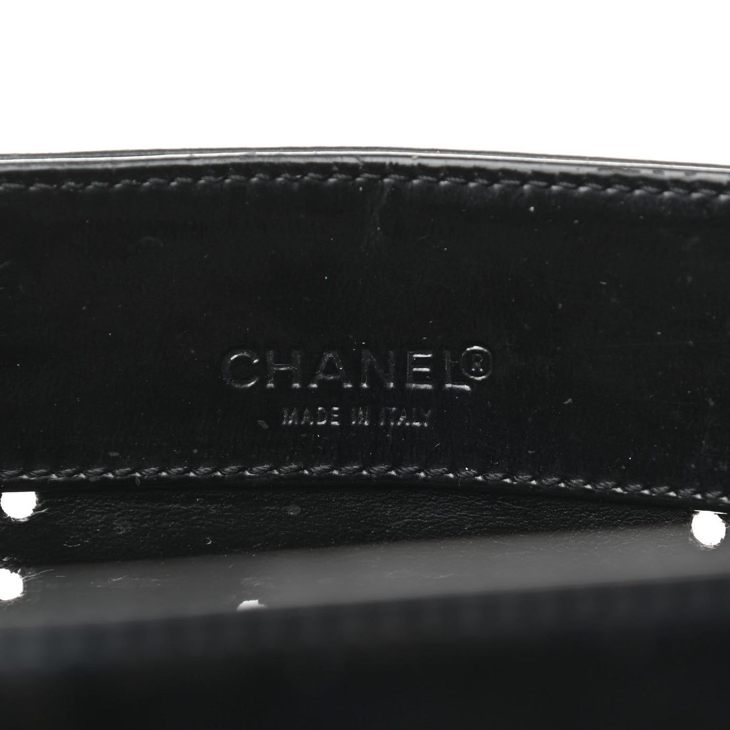 Patent Perforated CC Tote Black