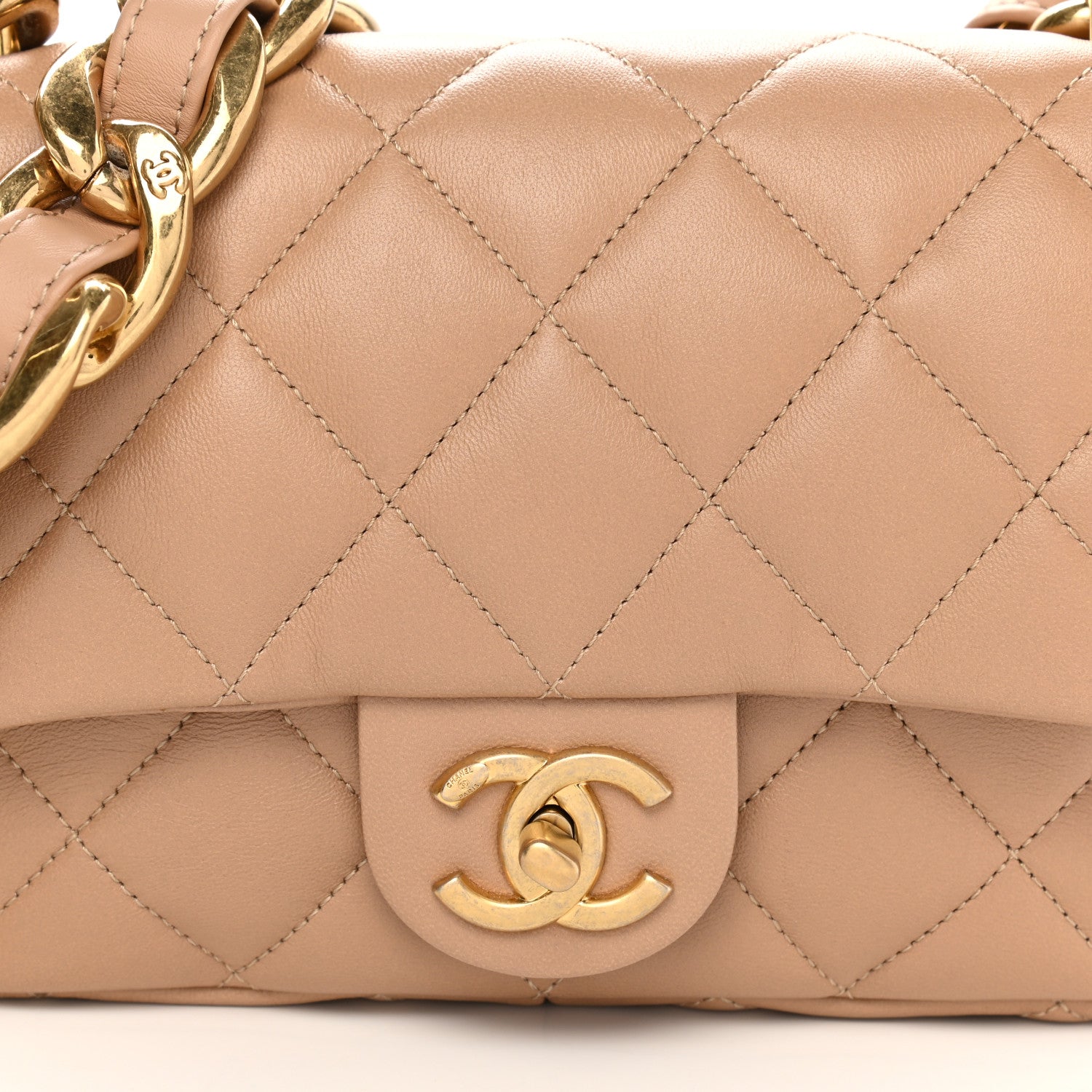Chanel Lambskin Quilted Small CC Funky Town Flap Beige 8 of 11