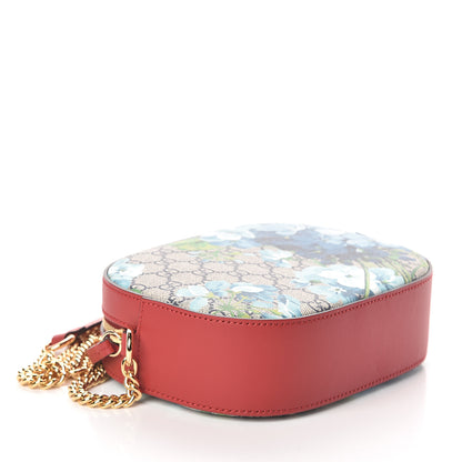 Gucci GG Supreme Monogram Blooms Mini Chain Shoulder Bag Beige Blue Navy Hibiscus Red 3 of 7