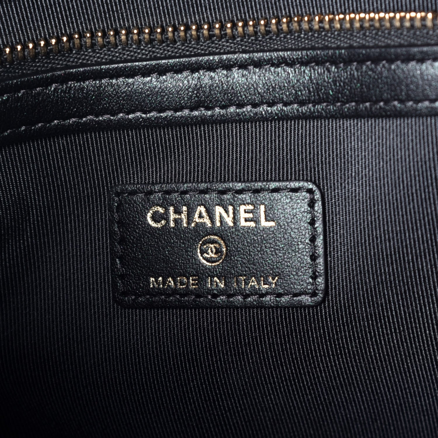 Chanel Iridescent Caviar Medium Night by the C Pouch Clutch Black 6 of 9