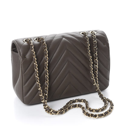 Chanel Calfskin Chevron Quilted Small Statement Flap Khaki 3 of 11