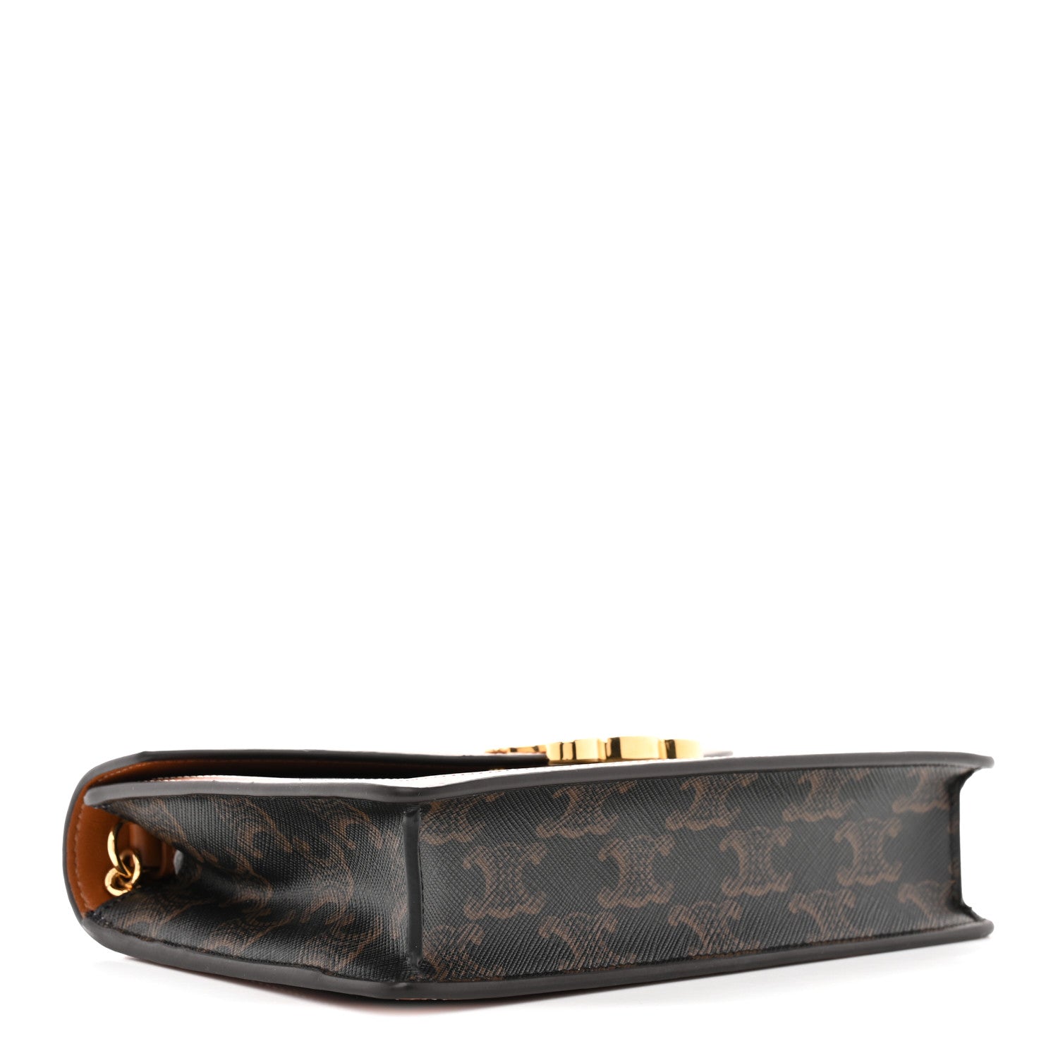 Celine Triomphe Canvas Calfskin Margo Wallet on Chain Tan 4 of 13
