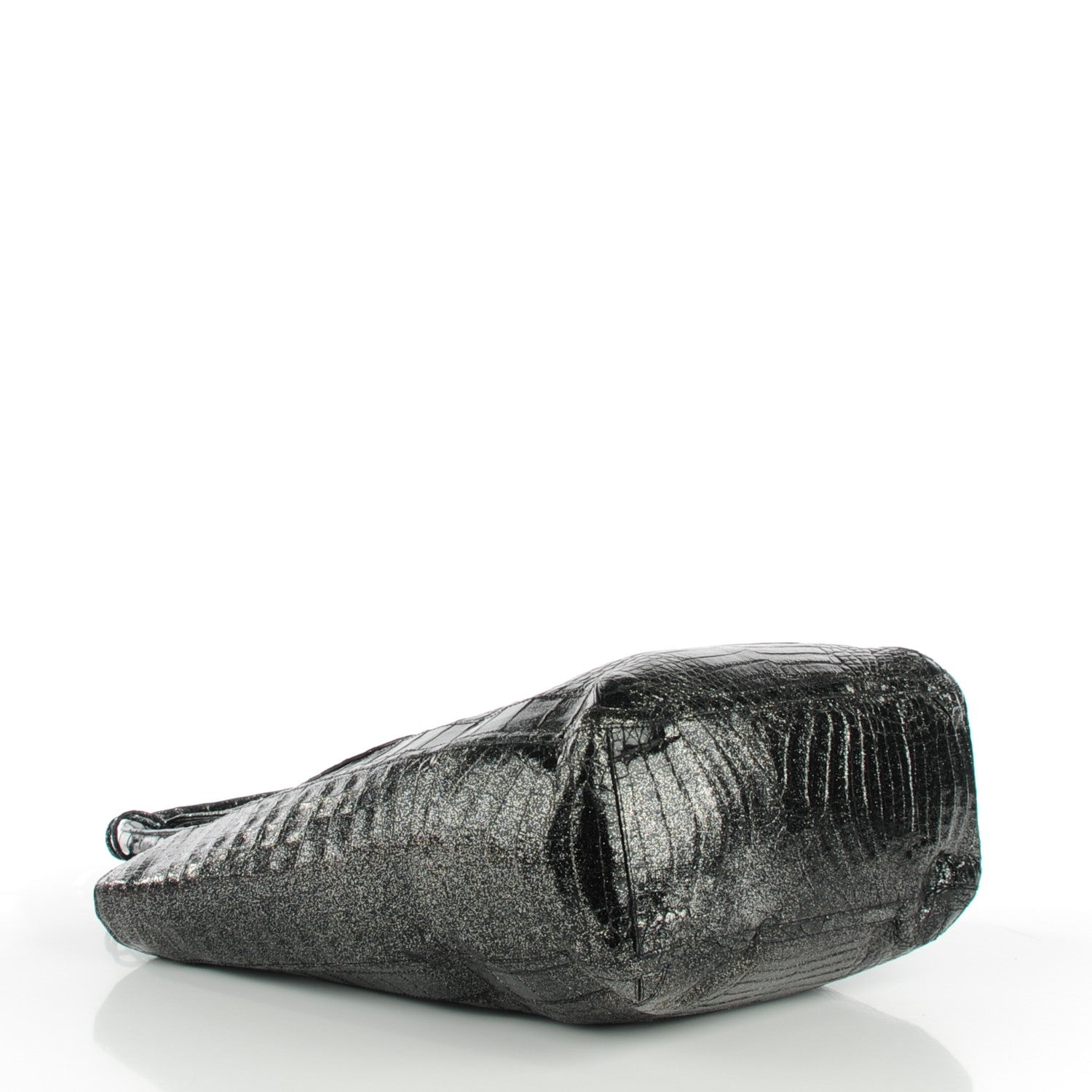 Nancy Gonzalez Crocodile Medium Leaf Tote Black Glitter 4 of 8