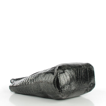 Nancy Gonzalez Crocodile Medium Leaf Tote Black Glitter 4 of 8