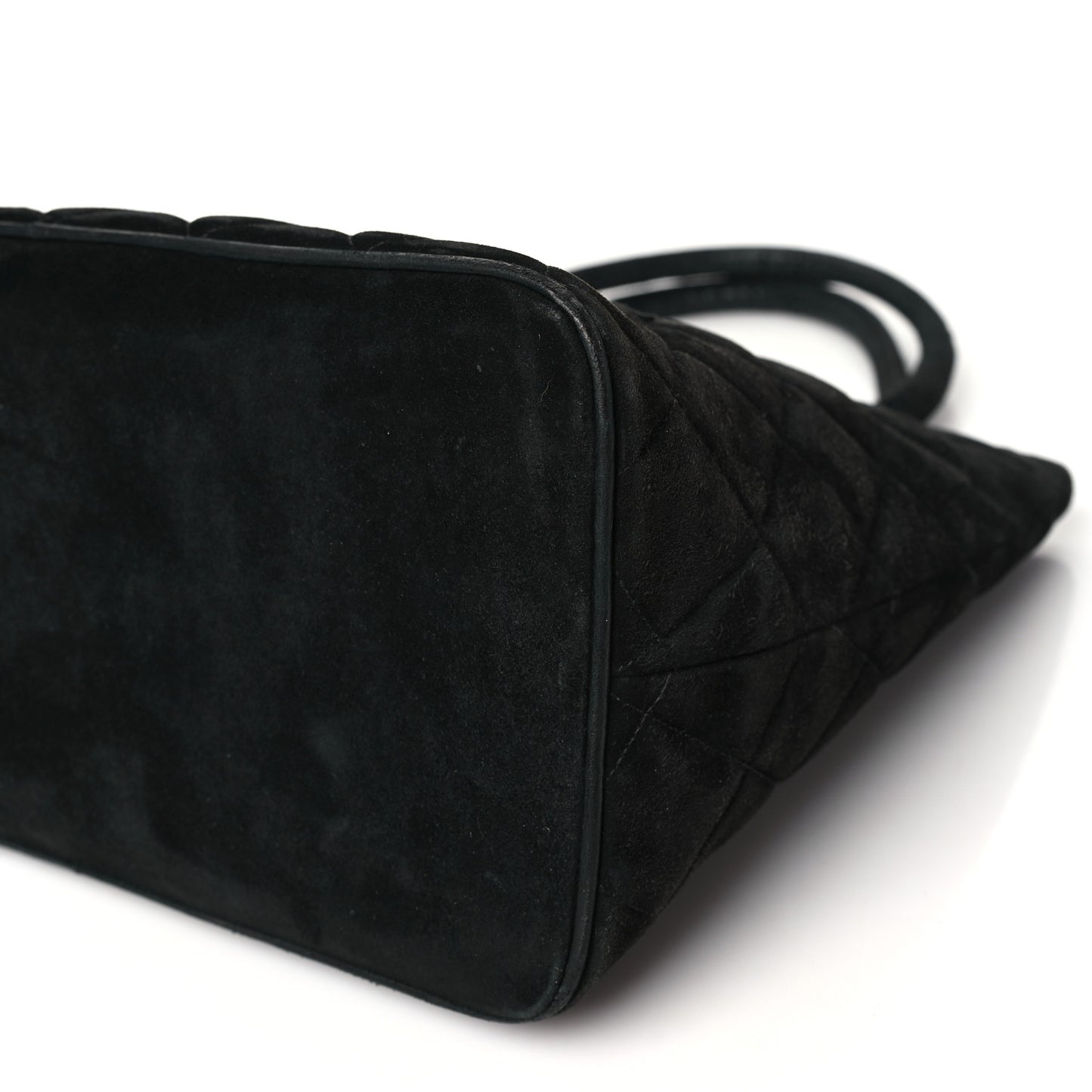 Suede Quilted Medallion Tote Black