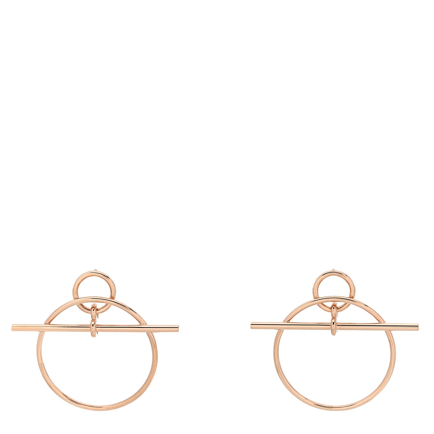 Hermes 18K Rose Gold PM Loop Earrings 1 of 5