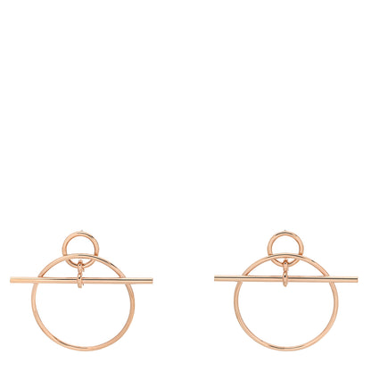 Hermes 18K Rose Gold PM Loop Earrings 1 of 5