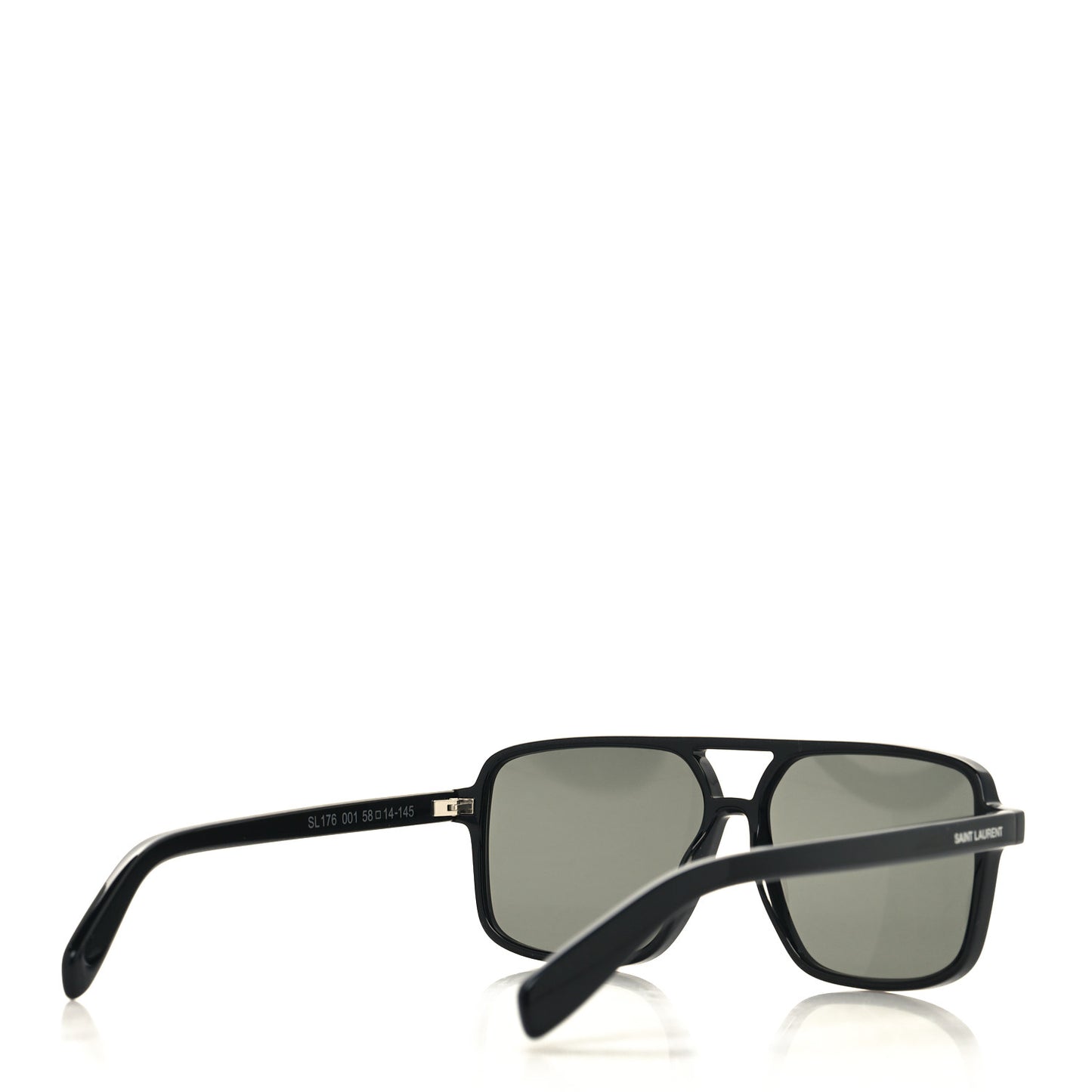 Acetate Brow Bar Aviator Sunglasses SL176 Black