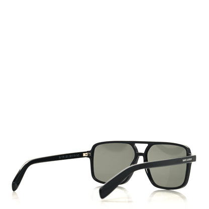 Saint Laurent Acetate Brow Bar Aviator Sunglasses SL176 Black 4 of 8