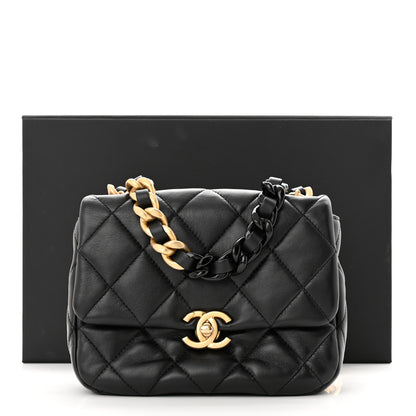 Chanel Lambskin Quilted Mini Lacquered Chain Flap Black 11 of 11