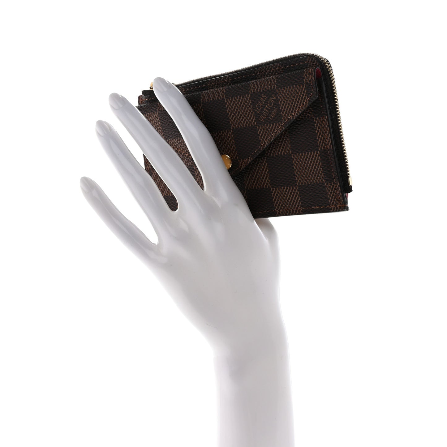 Damier Ebene Recto Verso Card Holder Red