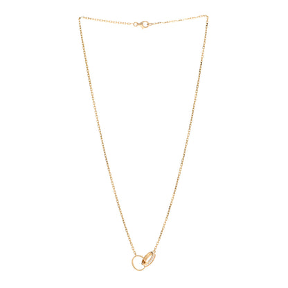 Cartier 18K Yellow Gold Diamond Interlocking LOVE Necklace 3 of 6