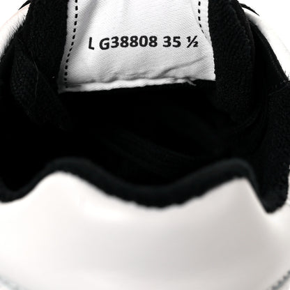 Chanel Grained Calfskin Fabric Womens Logo Sneakers 35.5 White Black 8 of 9