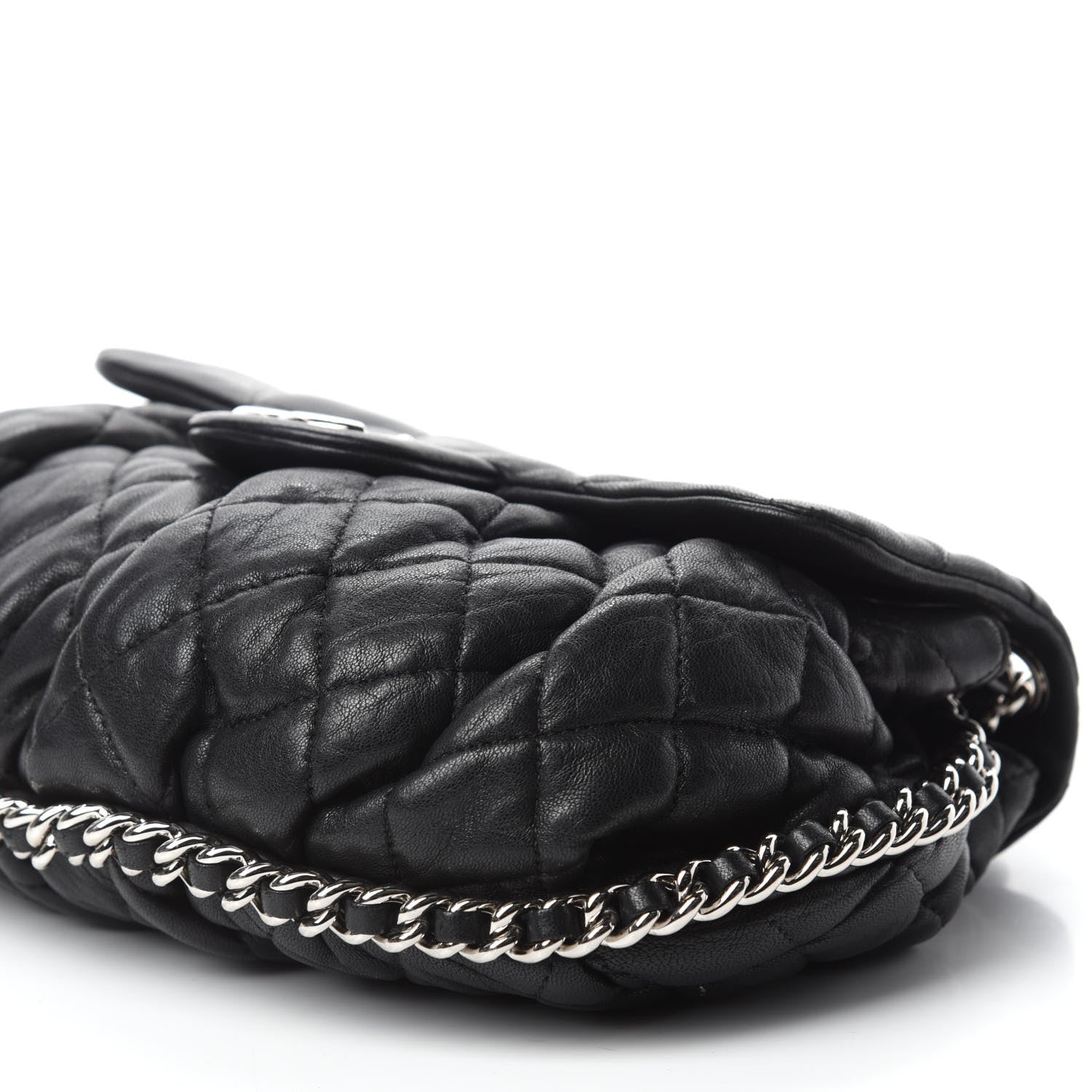Chanel Washed Lambskin Quilted Mini Chain Around Flap Black 7 of 13