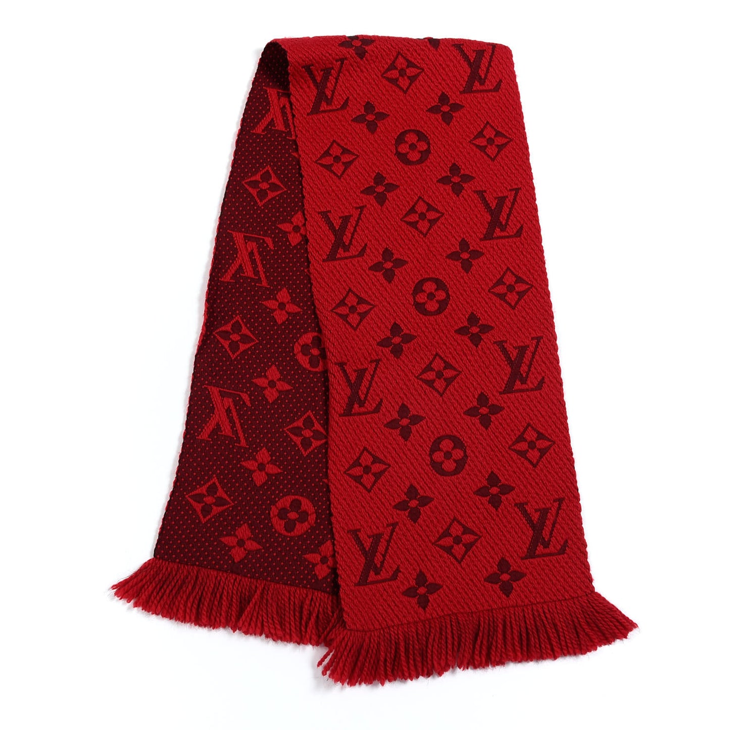 Wool Silk Logomania Scarf Rubis