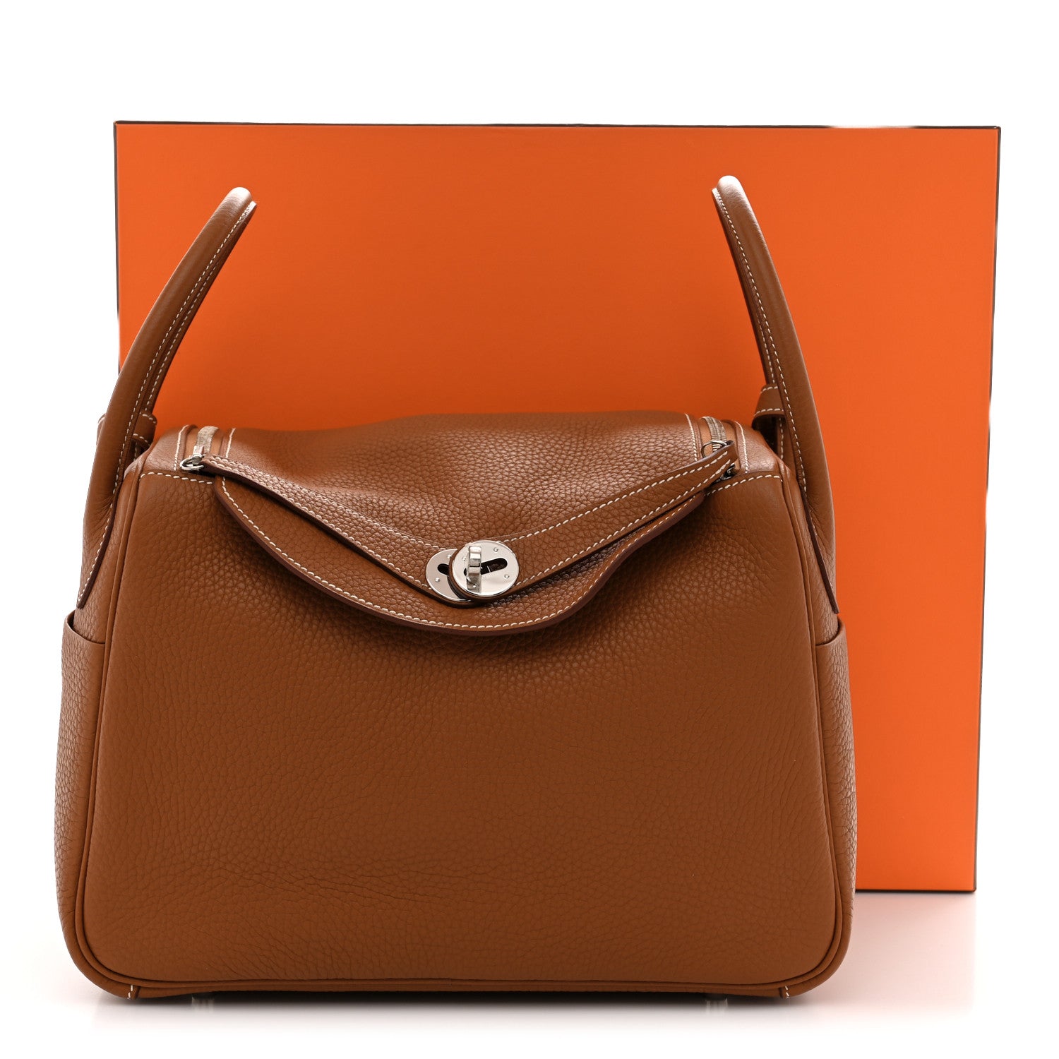 Hermes Taurillon Clemence Lindy 26 Gold 11 of 11