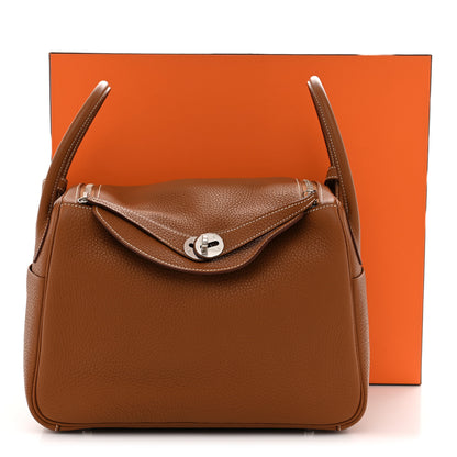 Hermes Taurillon Clemence Lindy 26 Gold 11 of 11