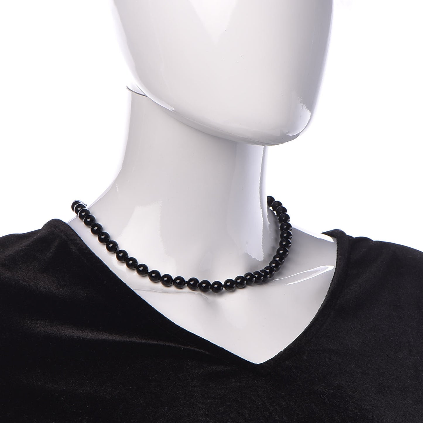 Sterling Silver Black Onyx Bead Toggle Necklace