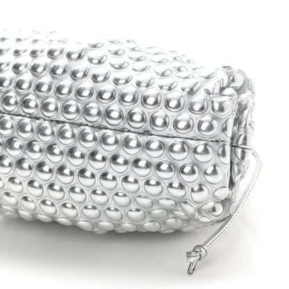 Bottega Veneta Metallic Fabric Studded The Mini Pouch Silver 7 of 7