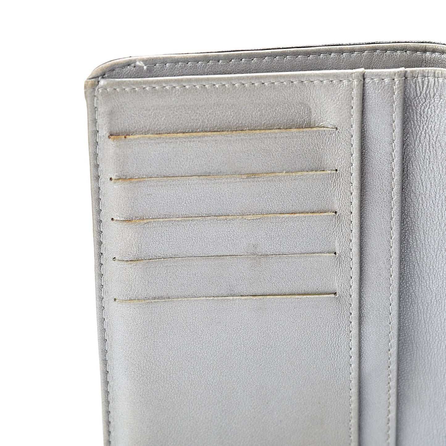 Lambskin Camellia Embossed Zipped Pocket Wallet Black