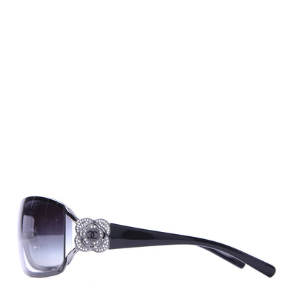 Chanel Swarovski Crystal Camellia CC Sunglasses 4164-B Black 3 of 7