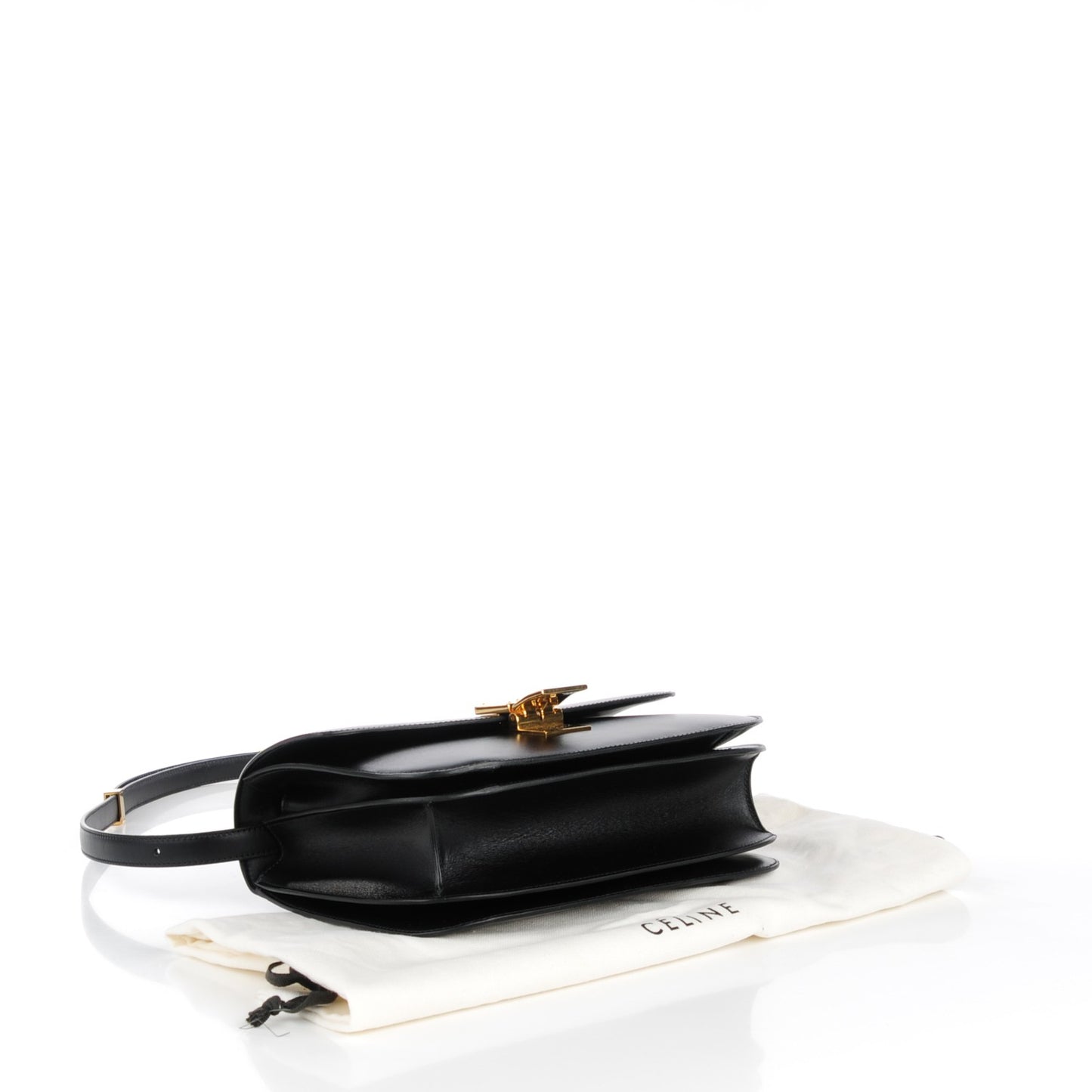 Box Calfskin Medium Classic Box Flap Bag Black