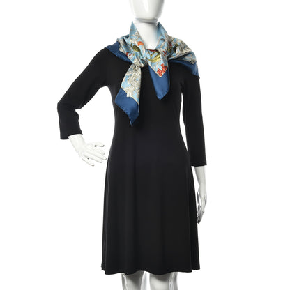 Gucci Silk Twill Wondergardenia Square Scarf Bluette 2 of 4