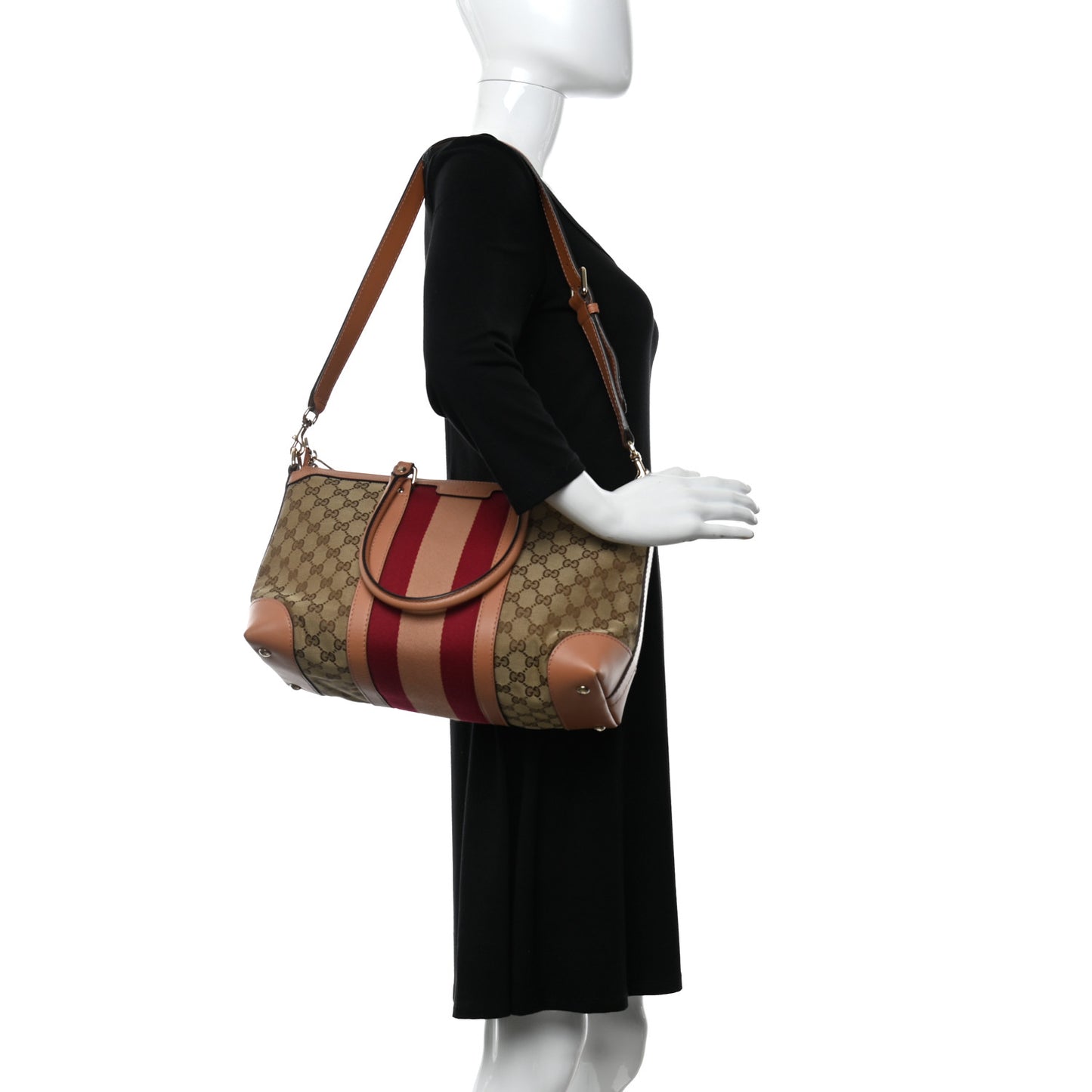 Monogram Vintage Web Medium Top Handle Bag Pink