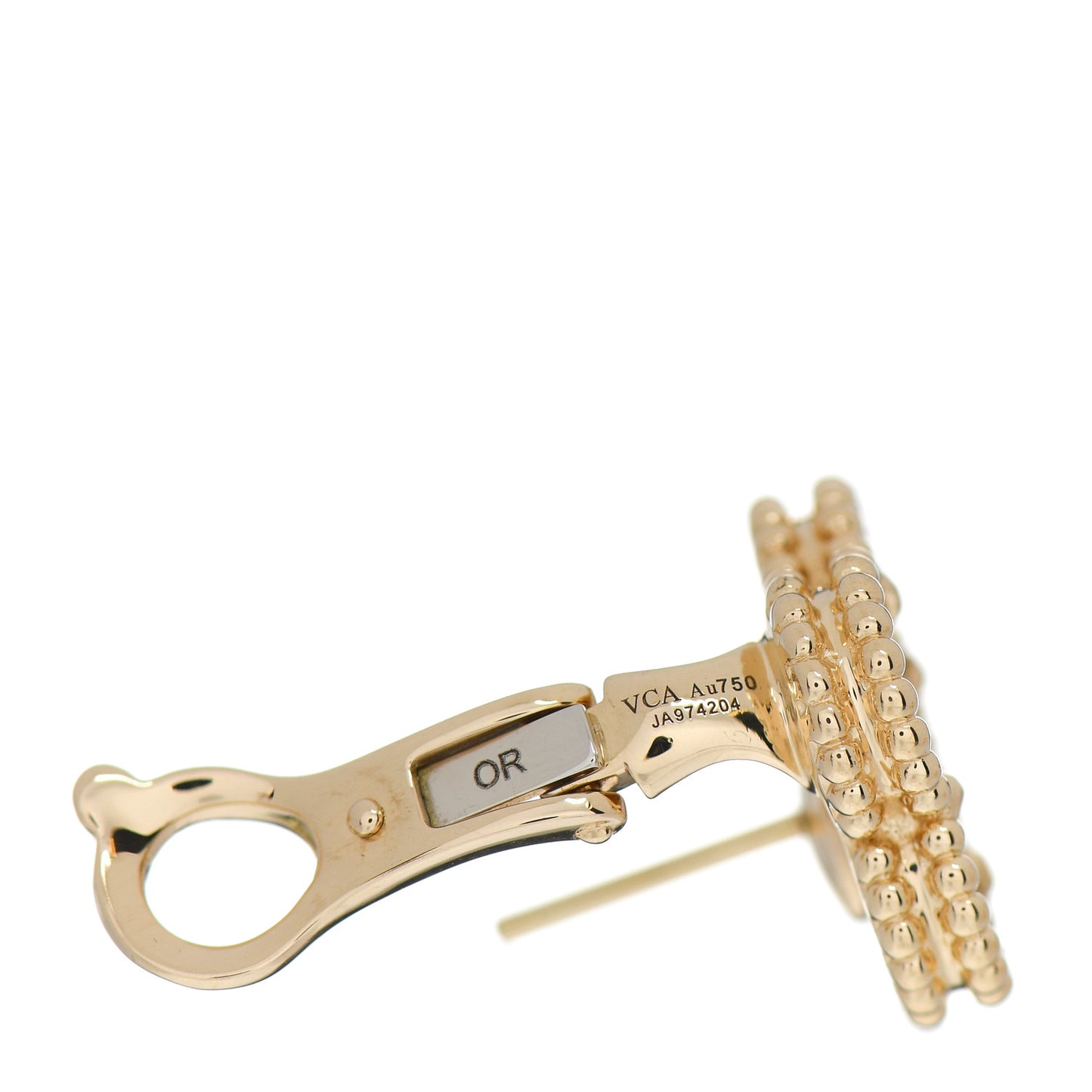18K Yellow Gold Mother of Pearl Vintage Alhambra Earrings
