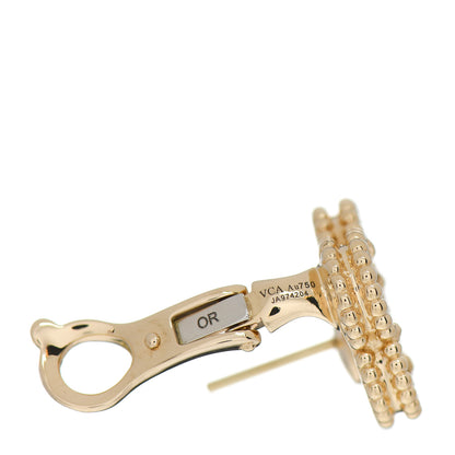 Van Cleef & Arpels 18K Yellow Gold Mother of Pearl Vintage Alhambra Earrings 4 of 5