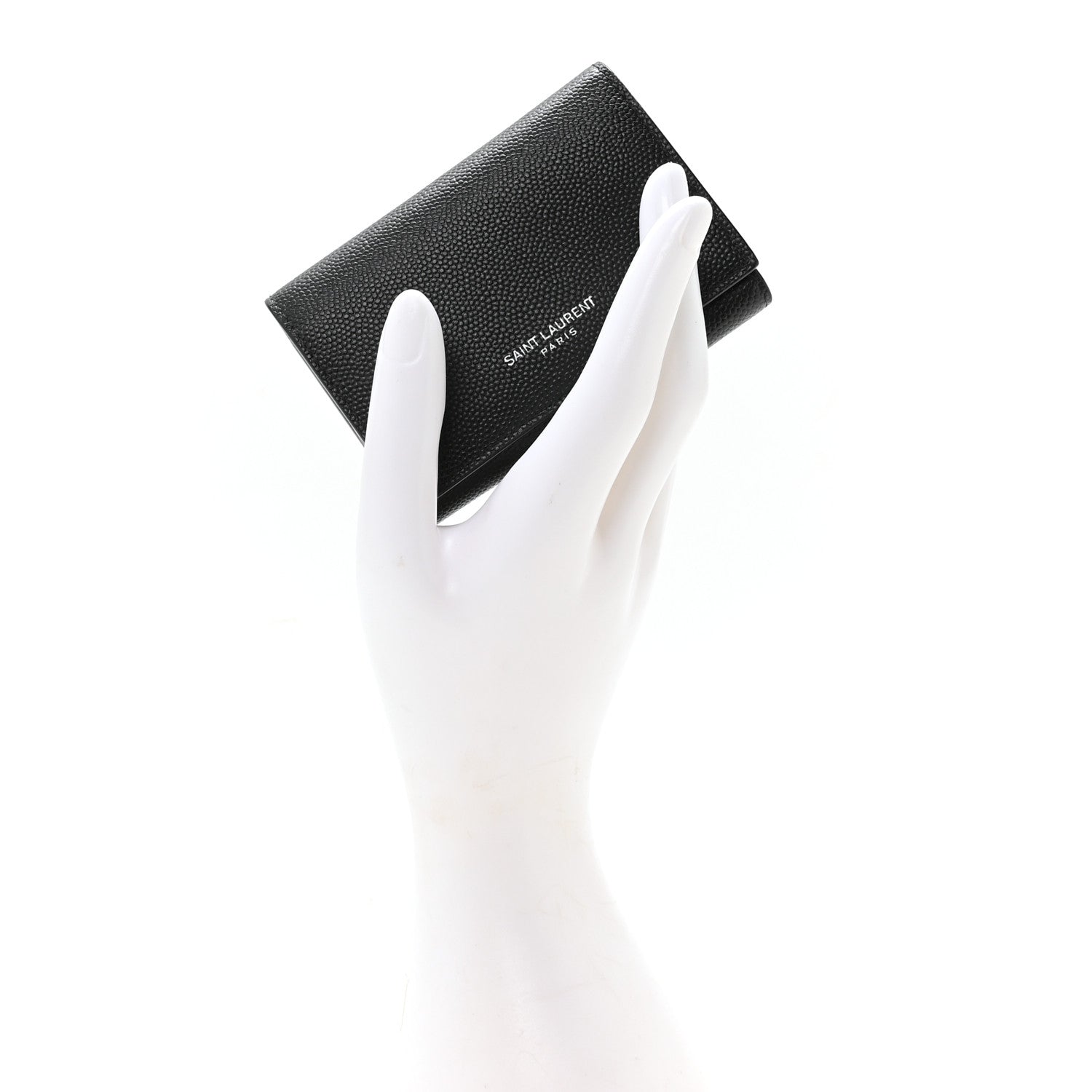 Saint Laurent Grain De Poudre Key Holder Wallet Black 2 of 8