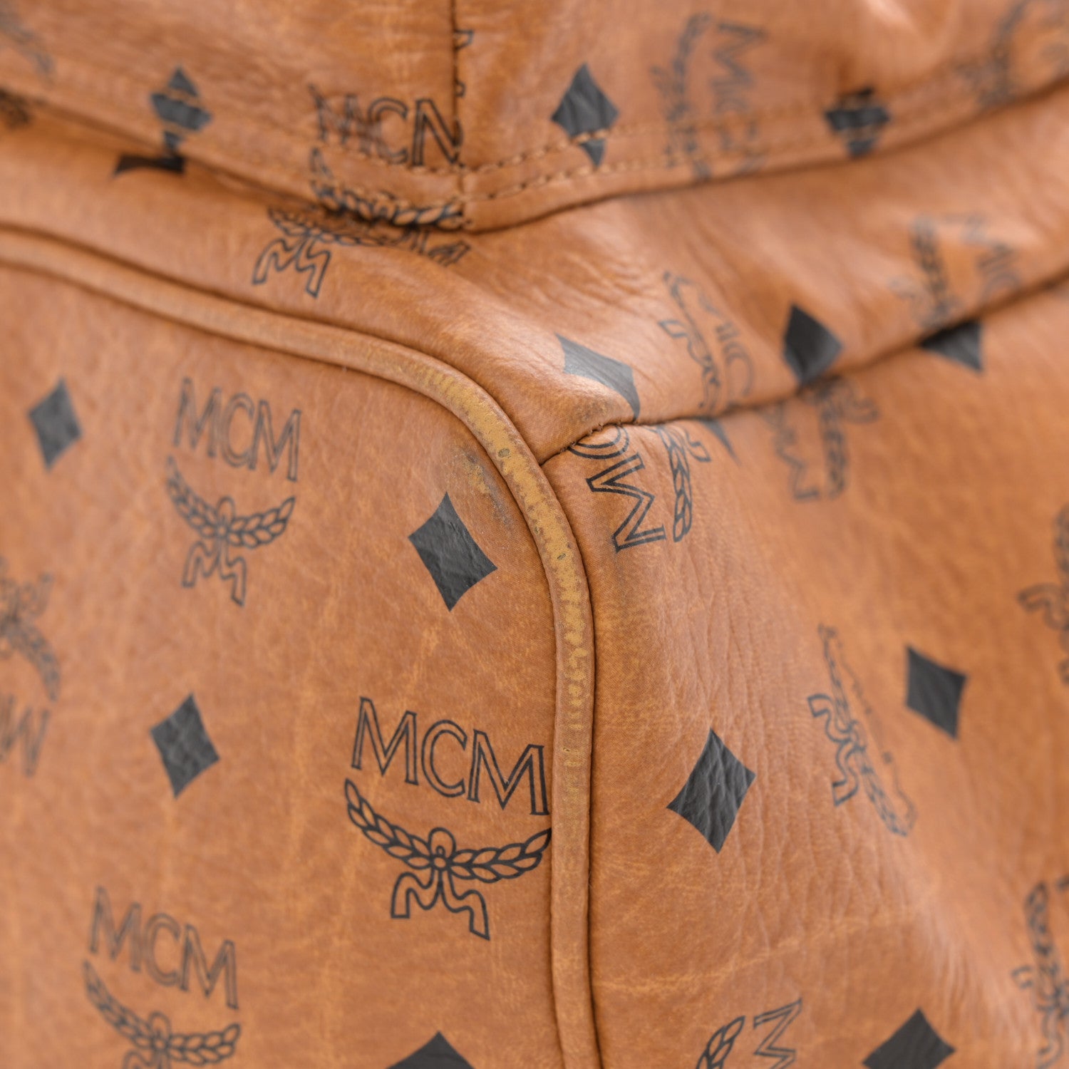 MCM Visetos Studded Medium Stark M Backpack Cognac 12 of 12