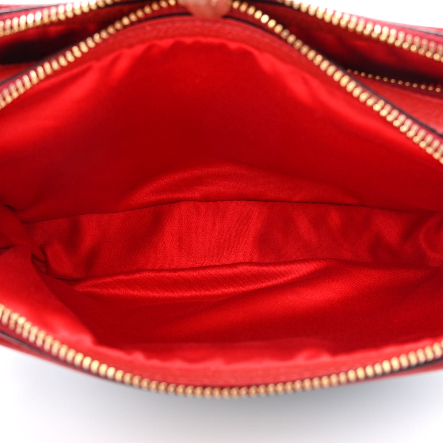 Goatskin Madras Double Zip Crossbody Bag Rosso Cielo