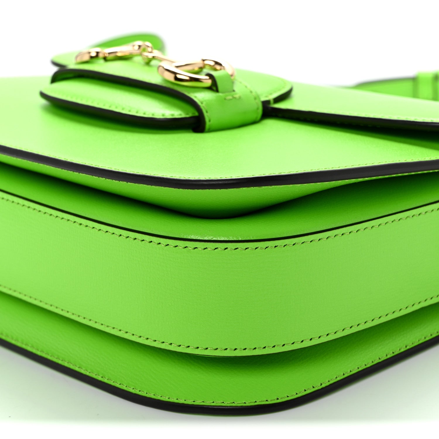 Gucci Azalea Calfskin Horsebit 1955 Shoulder Bag Electric Green 10 of 10