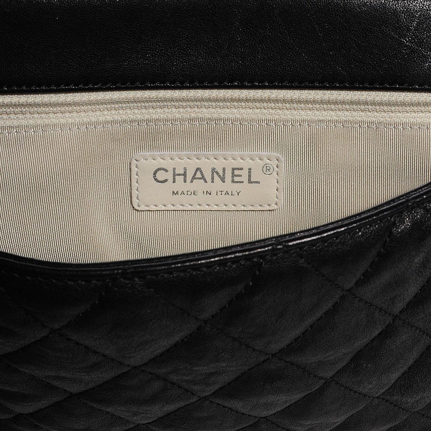 Crumpled Lambskin Chain Around Maxi Flap Bag Black