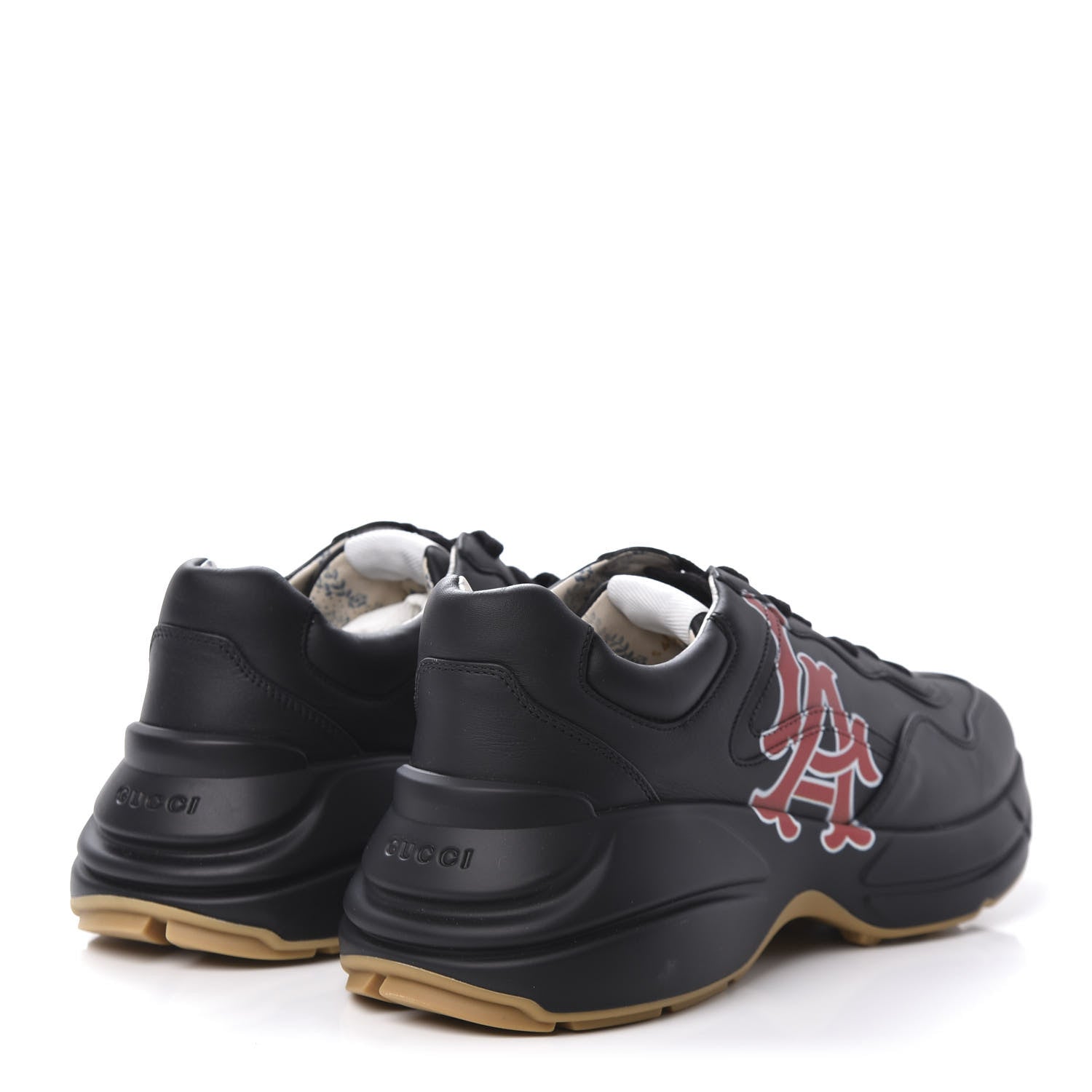 Gucci X MLB Calfskin LA Dodgers Mens Rhyton Sneakers 8 Black 4 of 10