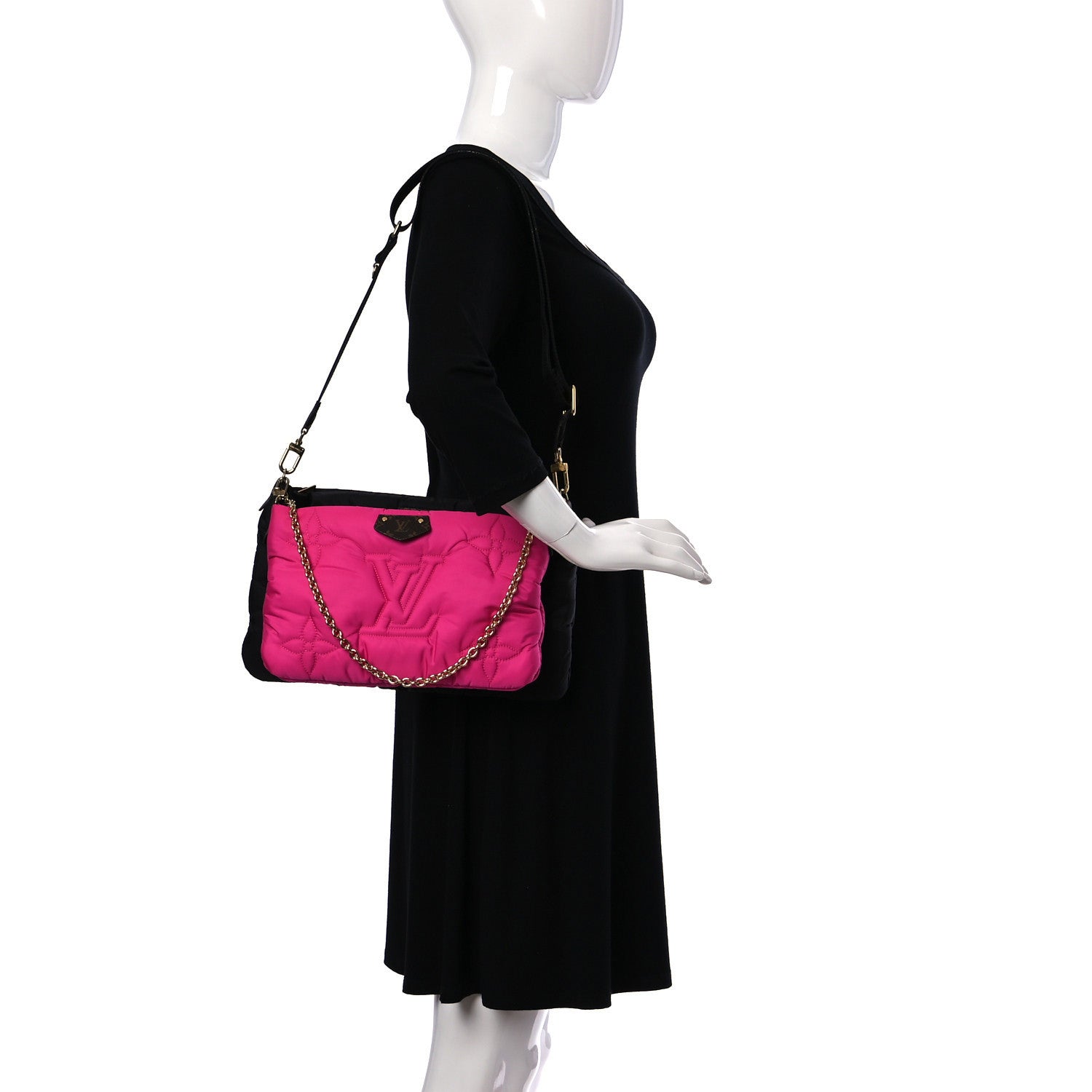 Louis Vuitton Econyl Monogram Pillow Maxi Multi Pochette Accessories Black Fuchsia 2 of 19